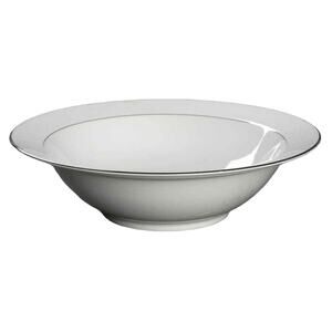 NEW Wyndham VEGETABLE SERVING BOWL 10" White Bridal Lace Platinum Trim Japan
